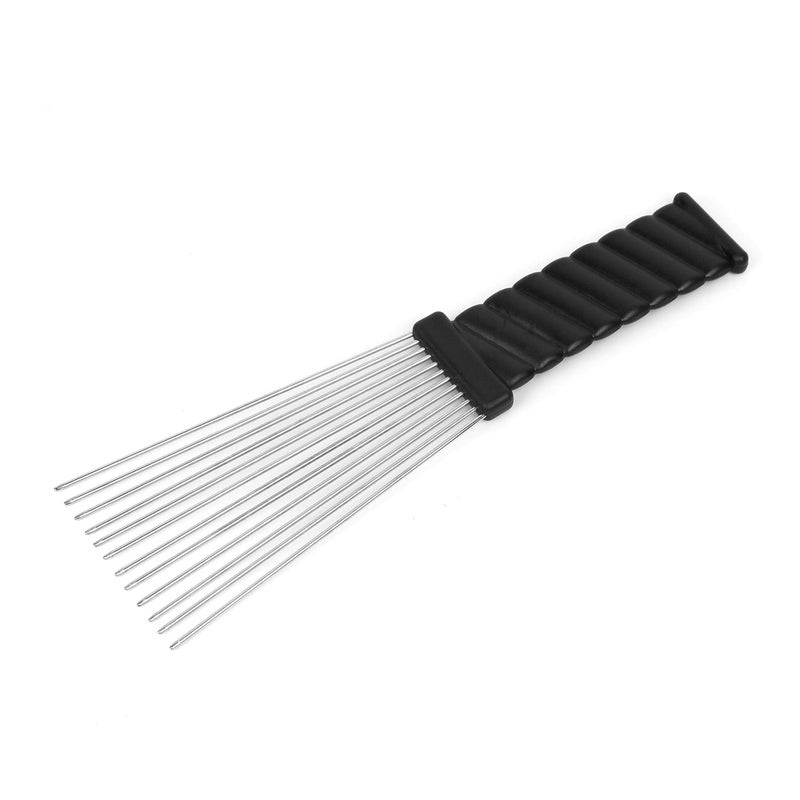 Folansy Afro Comb Metal African American Pick Comb Hairdressing Styling Tool, 2 Pack (Black-4, 2piece Assortment, Wide Teeth, Classic Black Fist Design, For Curly Hair and Afro Hairstyle) - Image 3